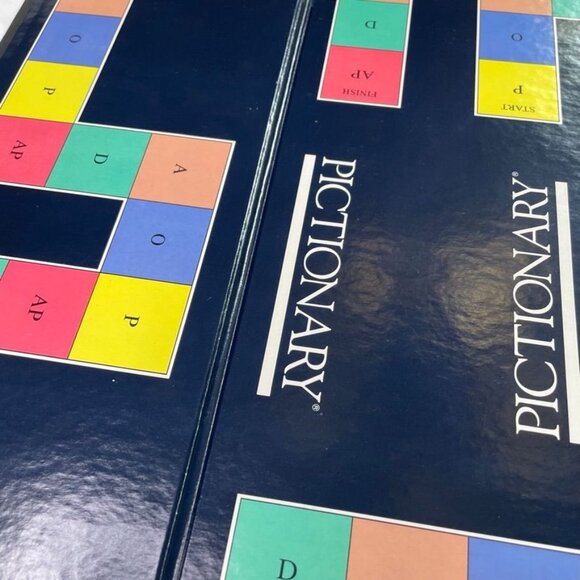 Pictionary Game Board  Mattel 1985 Replacement Game Piece or Wall Decor u Tri - Picture 3 of 4